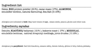 Kakao ja meresoolaga energiabatoon RAW (12 x 52g)